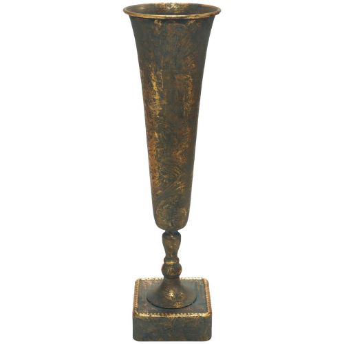 Floristik24 Vase de sol métal doré gris aspect antique Ø15,5cm H57cm