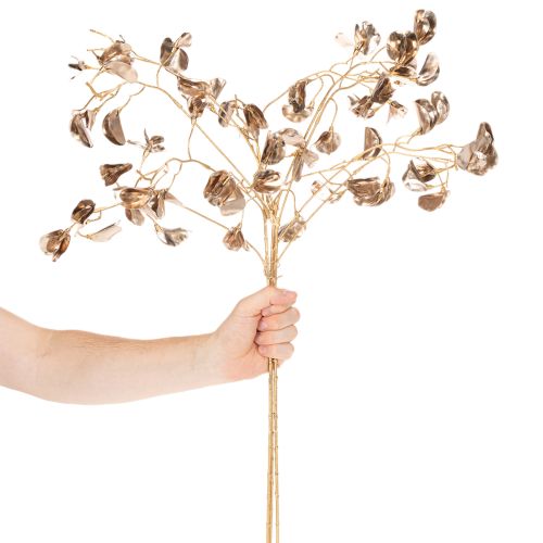 Branche décorative artificielle 80 cm Métallique Champagne Lot de 3 | Floristik24.fr