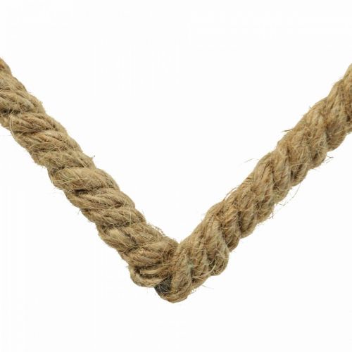 Floristik24 Style Boho, anneau décoratif en métal coeur ruban de jute B23cm 4pcs