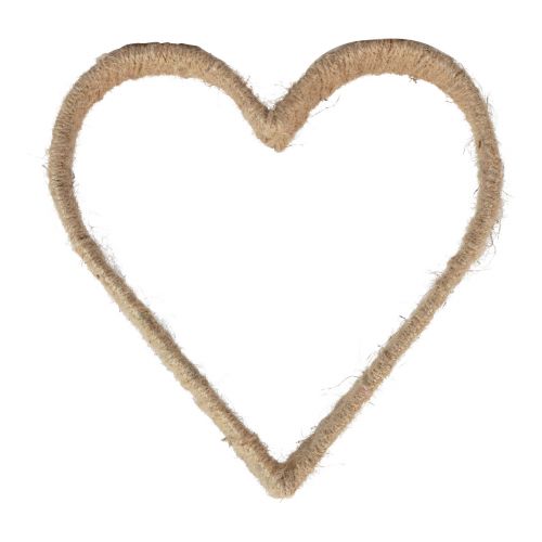 Floristik24 Style bohème, décoration anneau métal coeur ruban jute 30cm