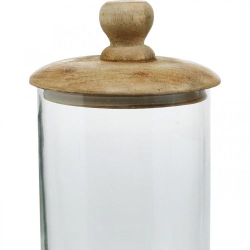 Article Bocal en verre avec couvercle, bonbonnière, bocal en verre couleur naturelle, transparent Ø11cm H19cm 2pcs