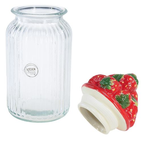 Article Bonbonnière couvercle céramique fraise Ø10,5cm H26cm