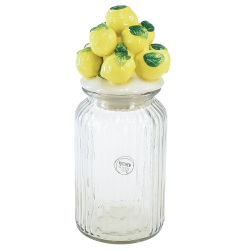 Article Bonbonnière verre céramique citron été Ø11cm H27cm