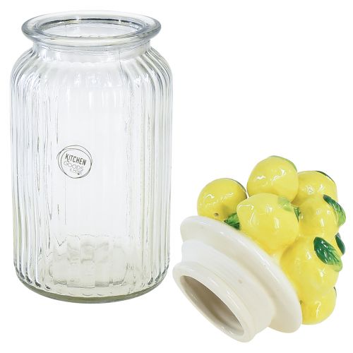 Article Bonbonnière verre céramique citron été Ø11cm H27cm