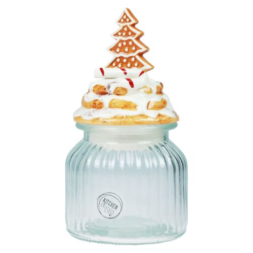Verre bonbonnière de Noël, pot à biscuits sapin Ø11cm H21cm