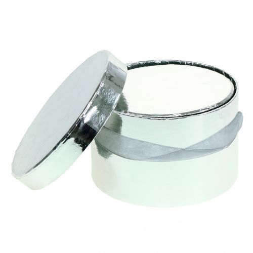 Floristik24 Boîte à fleurs argentée Ø 14/16 cm 2 p.