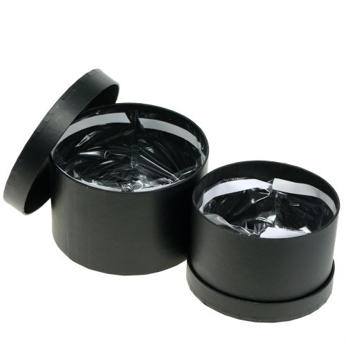 Floristik24 Jardinière ronde noire Ø14cm - 16cm 2pcs