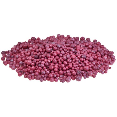 Floristik24 Perles décoratives brillantes 4mm - 8mm granulés décoratifs rouges 1 litre