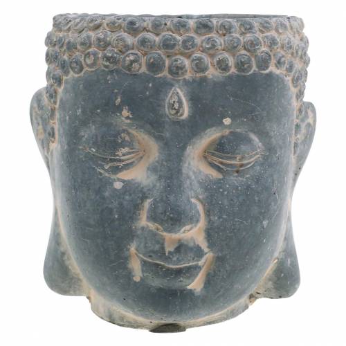Floristik24 Tête de Bouddha à planter aspect antique béton noir Ø8 H8cm
