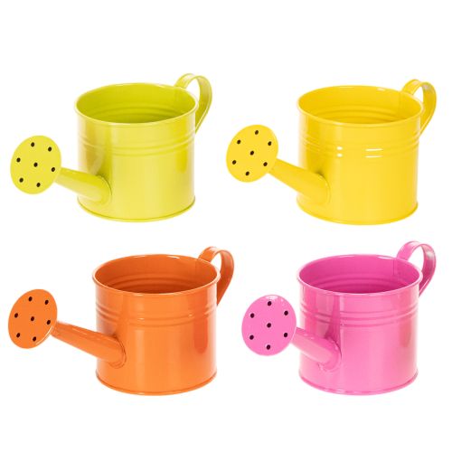 Arrosoir décoratif coloré, Ø 11 cm, H 9,5 cm, pour le jardinage, décoration de table printanière, en métal, lot de 8 acheter | Floristik24.fr