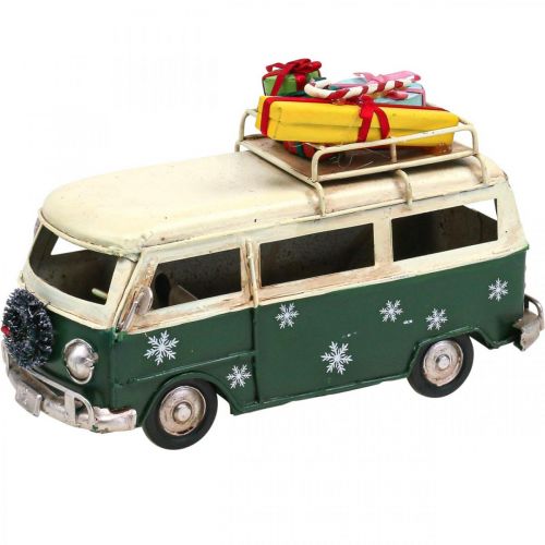 Floristik24 Décoration de Noël voiture bus de Noël bus vintage vert 17cm