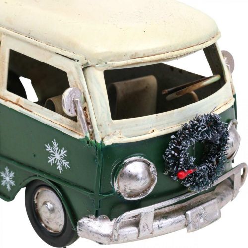 Floristik24 Décoration de Noël voiture bus de Noël bus vintage vert 17cm