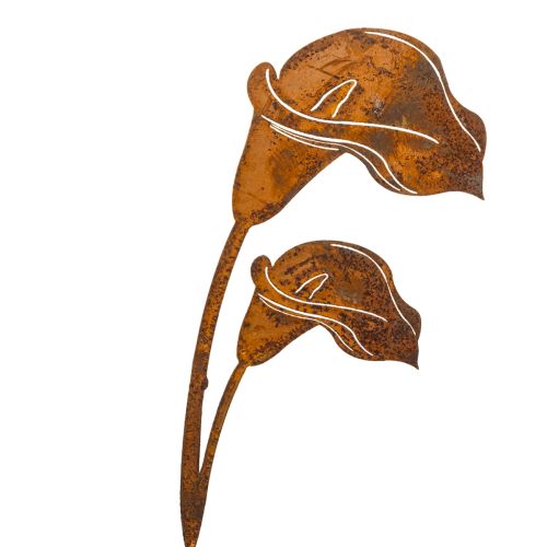 Décoration métallique Calla en finition rouillée 25 cm lot de 6
