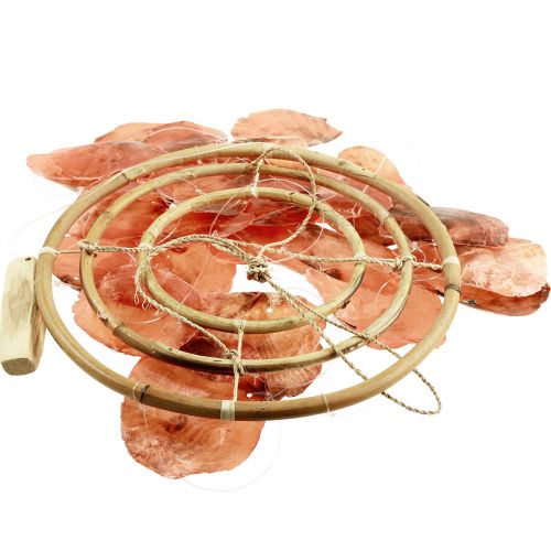 Article Carillon à vent Capiz carillon orange bois maritime 90cm