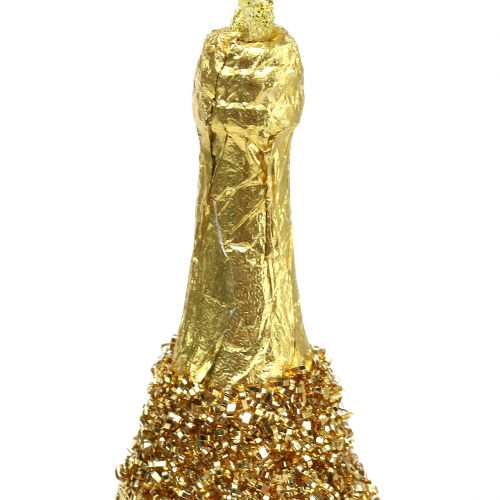 Article Bouteille de Champagne pour suspendre or clair 13,5cm
