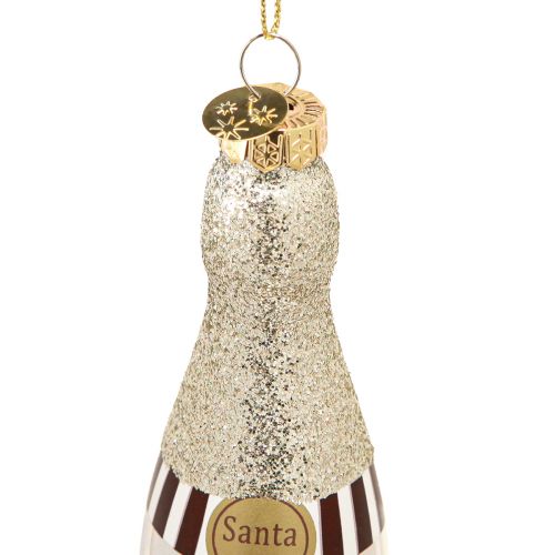 Article Bouteille de champagne à suspendre décoration de réveillon argent 13cm 5 pcs