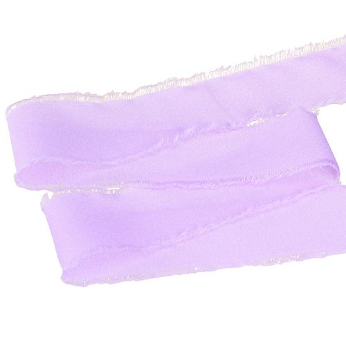 Article Ruban mousseline ruban tissu lilas avec franges mousseline 40mm 15m