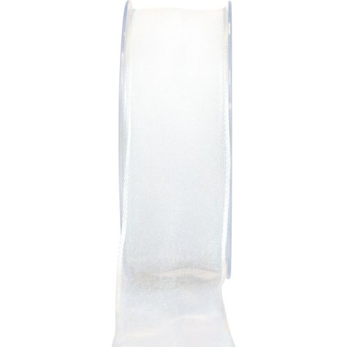 Ruban mousseline ruban organza ruban décoratif organza blanc 40mm 20m