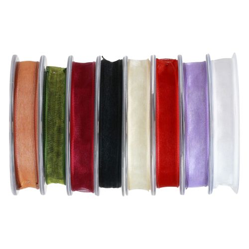 Floristik24 Ruban mousseline ruban organza 15mm 20m différentes couleurs