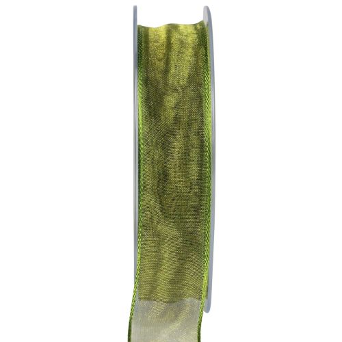 Ruban mousseline ruban organza ruban décoratif organza vert 25mm 20m