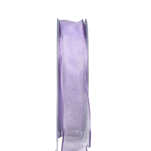 Floristik24 Ruban mousseline ruban organza ruban décoratif organza violet 15mm 20m