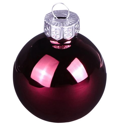 Boules de sapin de Noël boules de sapin en verre Berry Mix Ø5cm 24 pcs Berry rose beige crème brillant | Floristik24.fr