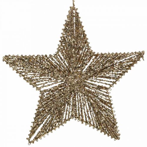 Floristik24 Décorations de sapin de Noël, décorations de l&#39;Avent, pendentifs étoiles dorés W30cm 4pcs