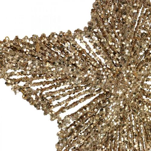 Article Décorations de sapin de Noël, décorations de l&#39;Avent, pendentifs étoiles dorés L20,5 cm 6 pcs