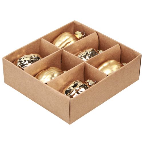 Article Décorations pour sapin de Noël Noël doré noyer 3x6cm 6 pcs