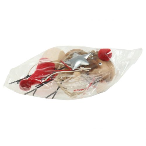 Floristik24 Décorations pour arbres de Noël élan 8-10cm 3pcs