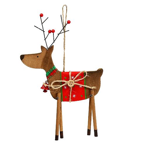 Floristik24 Décoration d'arbre de Noël en bois de cerf 14cm H22cm 3pcs