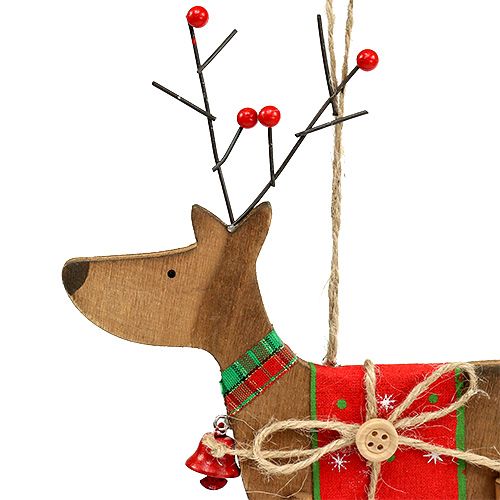 Floristik24 Décoration d'arbre de Noël en bois de cerf 14cm H22cm 3pcs