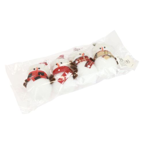 Article Décorations de sapin de Noël bonhomme de neige avec chapeau H9cm 4pcs