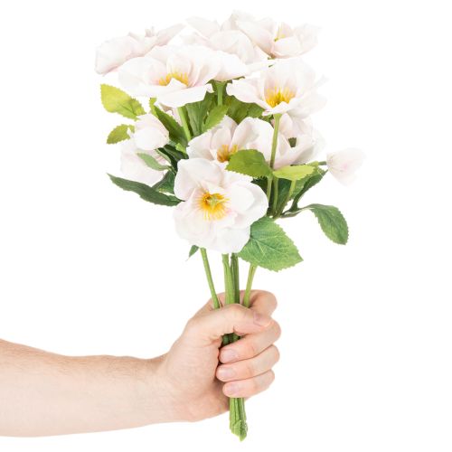 Bouquet de Fleurs Artificielles Hellébores Blancs et Roses 35 cm | Floristik24.fr