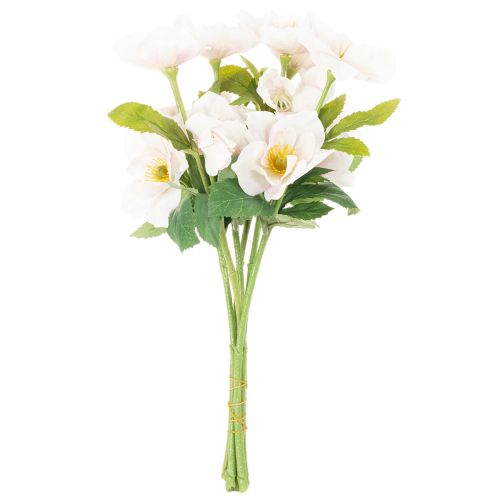 Bouquet de Fleurs Artificielles Hellébores Blancs et Roses 35 cm | Floristik24.fr