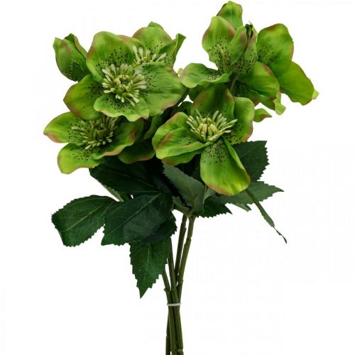 Rose de Noël Rose de Carême Hellébore fleurs artificielles vert L34cm 4pcs