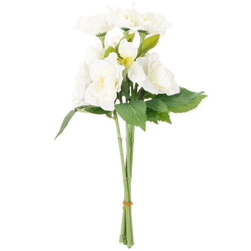 Kunstblume Hellebore blanche en bouquet, 36 cm | Floristik24.fr