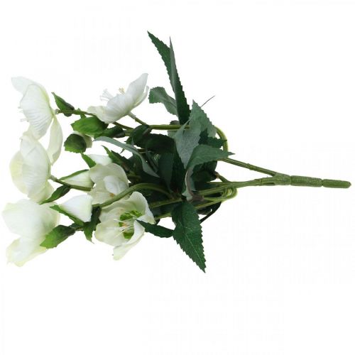 Article Roses de Noël bouquet décoratif blanc fleurs artificielles arrangement de Noël 27cm