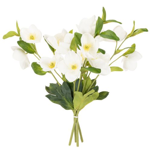 Bouquet de roses artificielles blanches décoratives de Noël, 40 cm, lot de 4