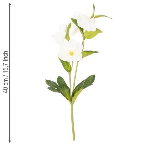 Bouquet de roses artificielles blanches décoratives de Noël, 40 cm, lot de 4 | Floristik24.fr