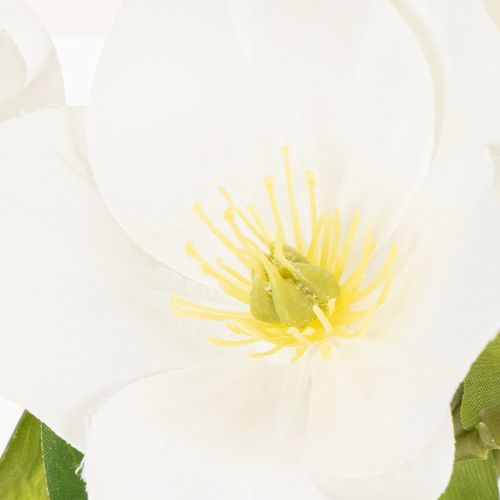 Bouquet de roses artificielles blanches décoratives de Noël, 40 cm, lot de 4 | Floristik24.fr
