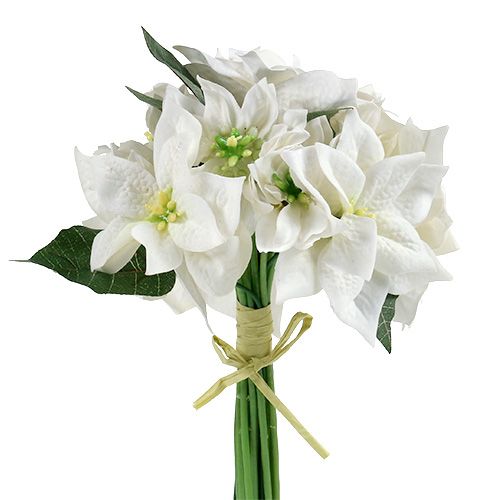 Floristik24 Etoile de Noël en bouquet blanc Ø18cm L30cm