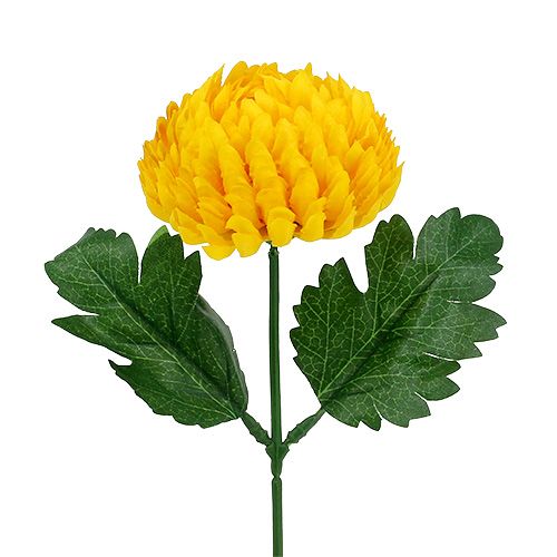Chrysanthème jaune artificiel Ø7cm L18cm