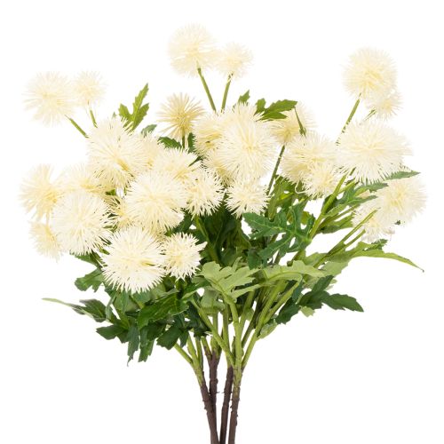 Chrysantheme artificielle crème blanche - Lot de 4 tiges décoratives 56 cm