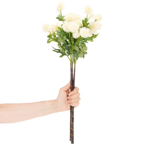 Chrysantheme artificielle crème blanche - Lot de 4 tiges décoratives 56 cm | Floristik24.fr
