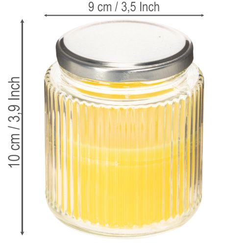 Bougie Citronnelle en Verre avec Couvercle Métal, 10 cm, jaune, pour Intérieur et Extérieur | Floristik24.fr
