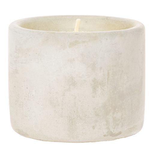 Bougie à la citronnelle en pot ciment 8 cm jaune | Floristik24.fr