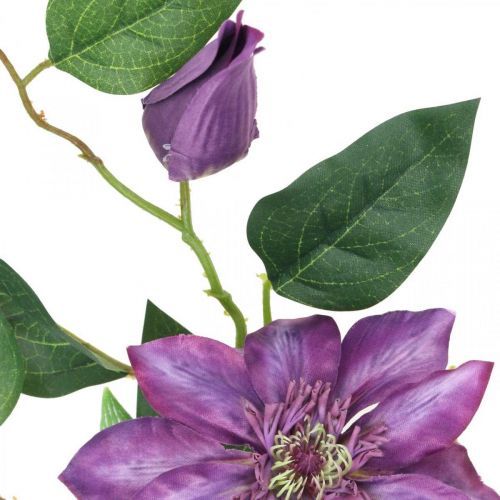 Floristik24 Clématite artificielle, fleur de soie, branche décorative avec fleurs de clématite violette L84cm