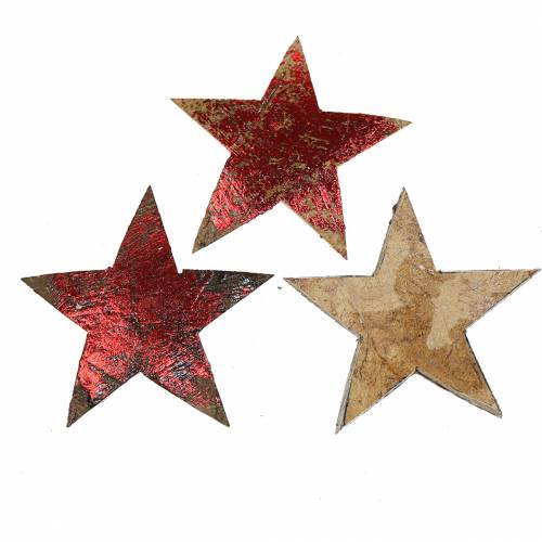 Floristik24 Etoile de coco rouge 5cm 50pcs Décoration de Noël étoiles décoratives