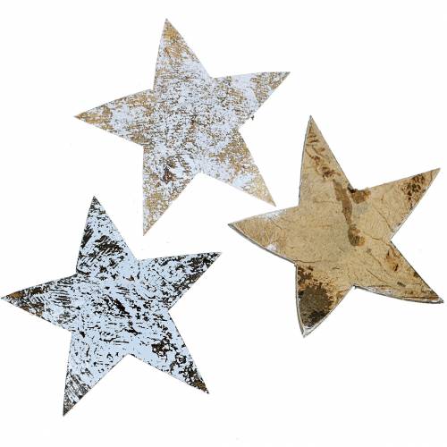 Floristik24 Étoile de noix de coco blanchie à la chaux 10cm 20 pcs